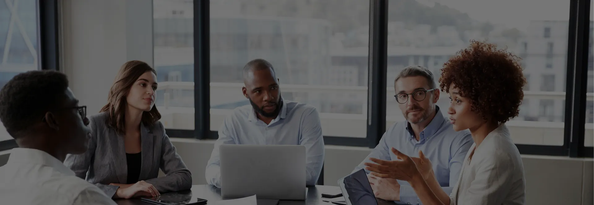 Team meeting in an office setting